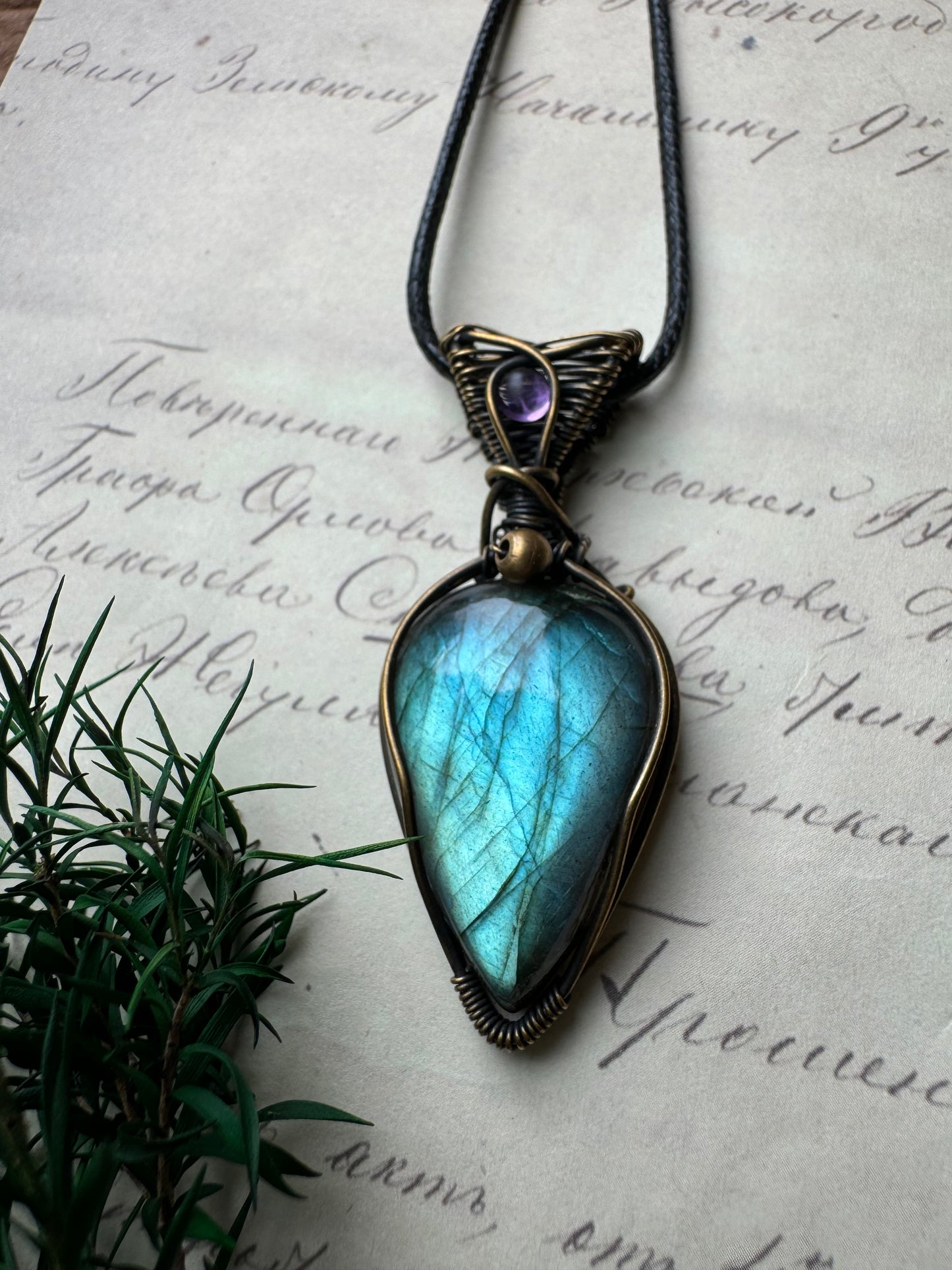 Wire Wrapped Labradorite Pendant