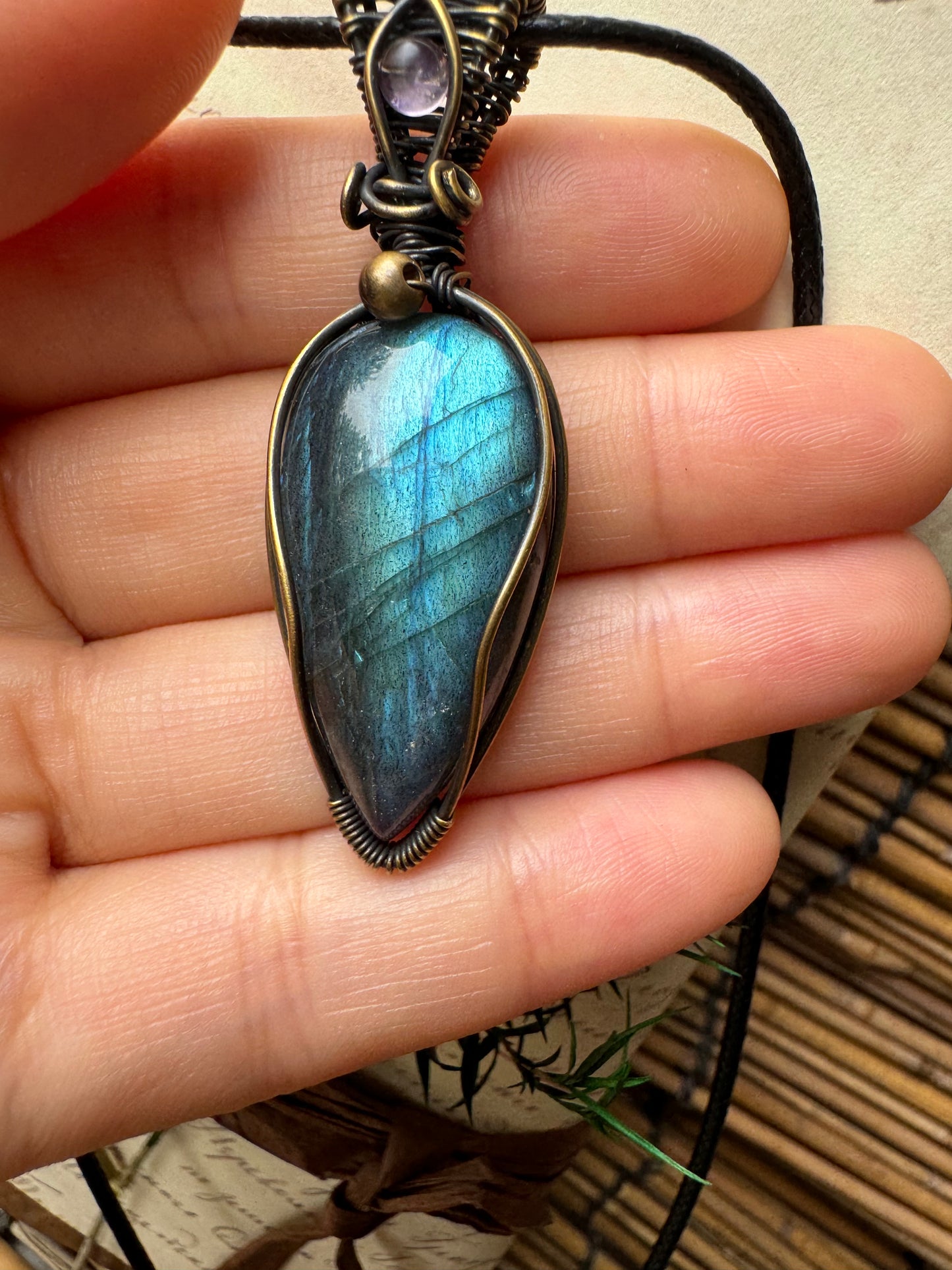 Wire Wrapped Labradorite Pendant