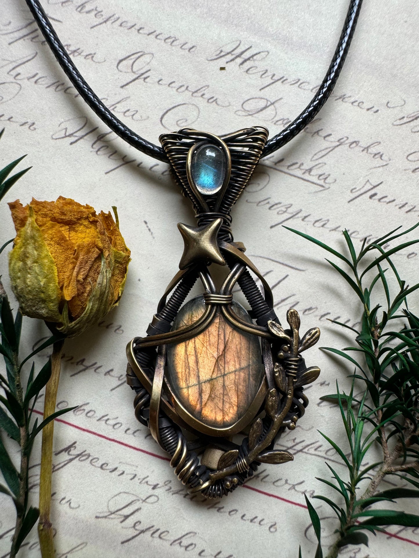 Wire Wrapped Labradorite Pendant