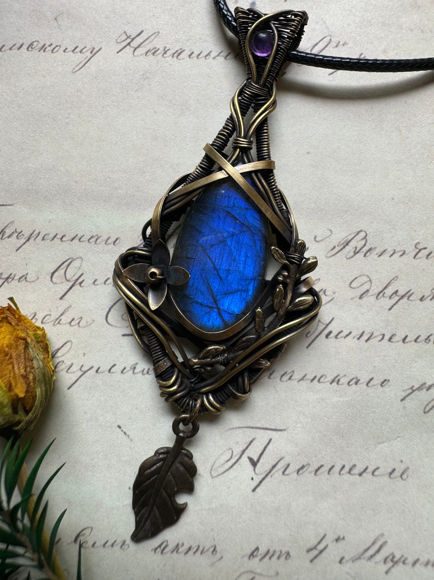 Wire Wrapped Labradorite Pendant