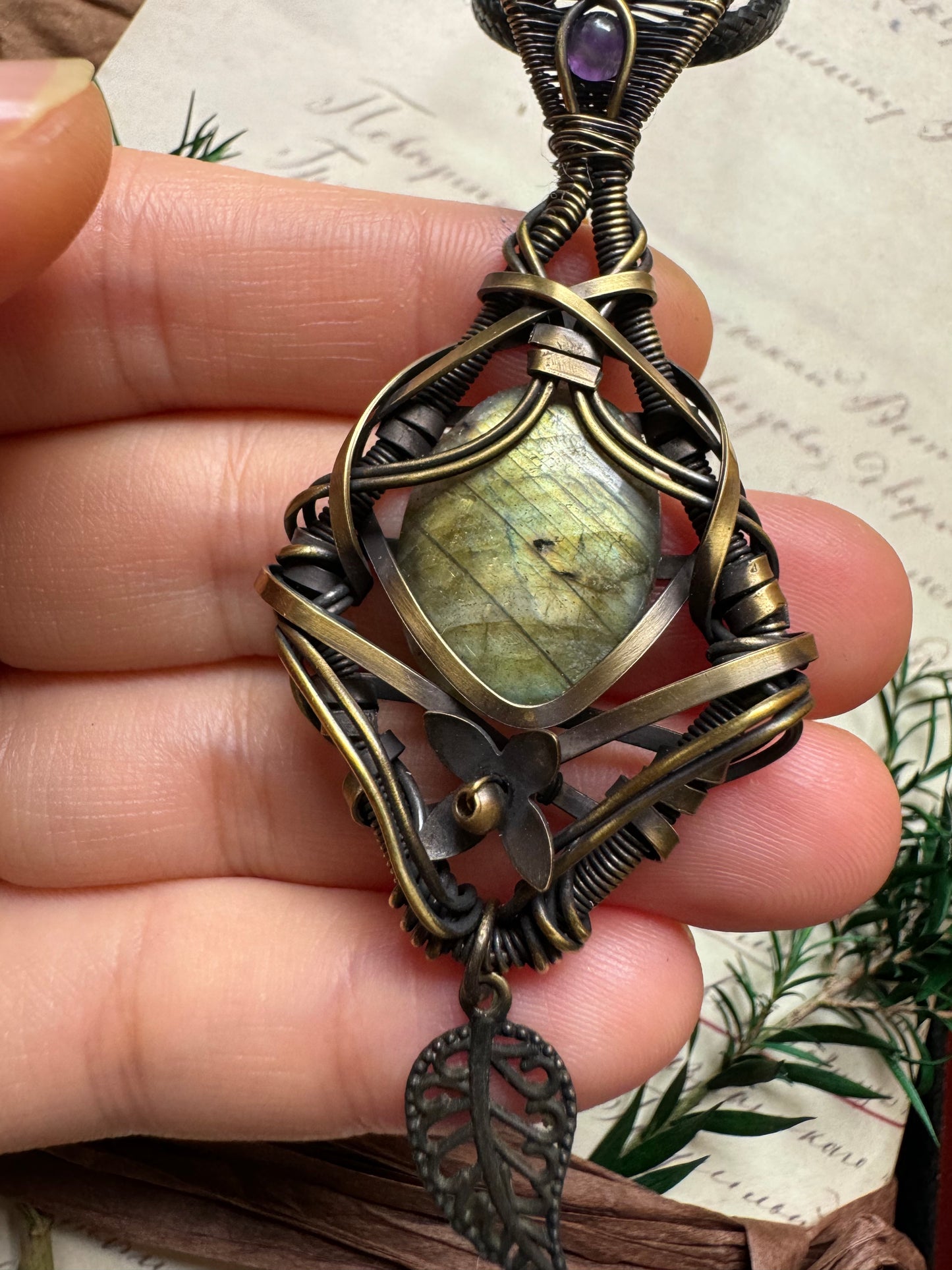 Wire Wrapped Labradorite Pendant