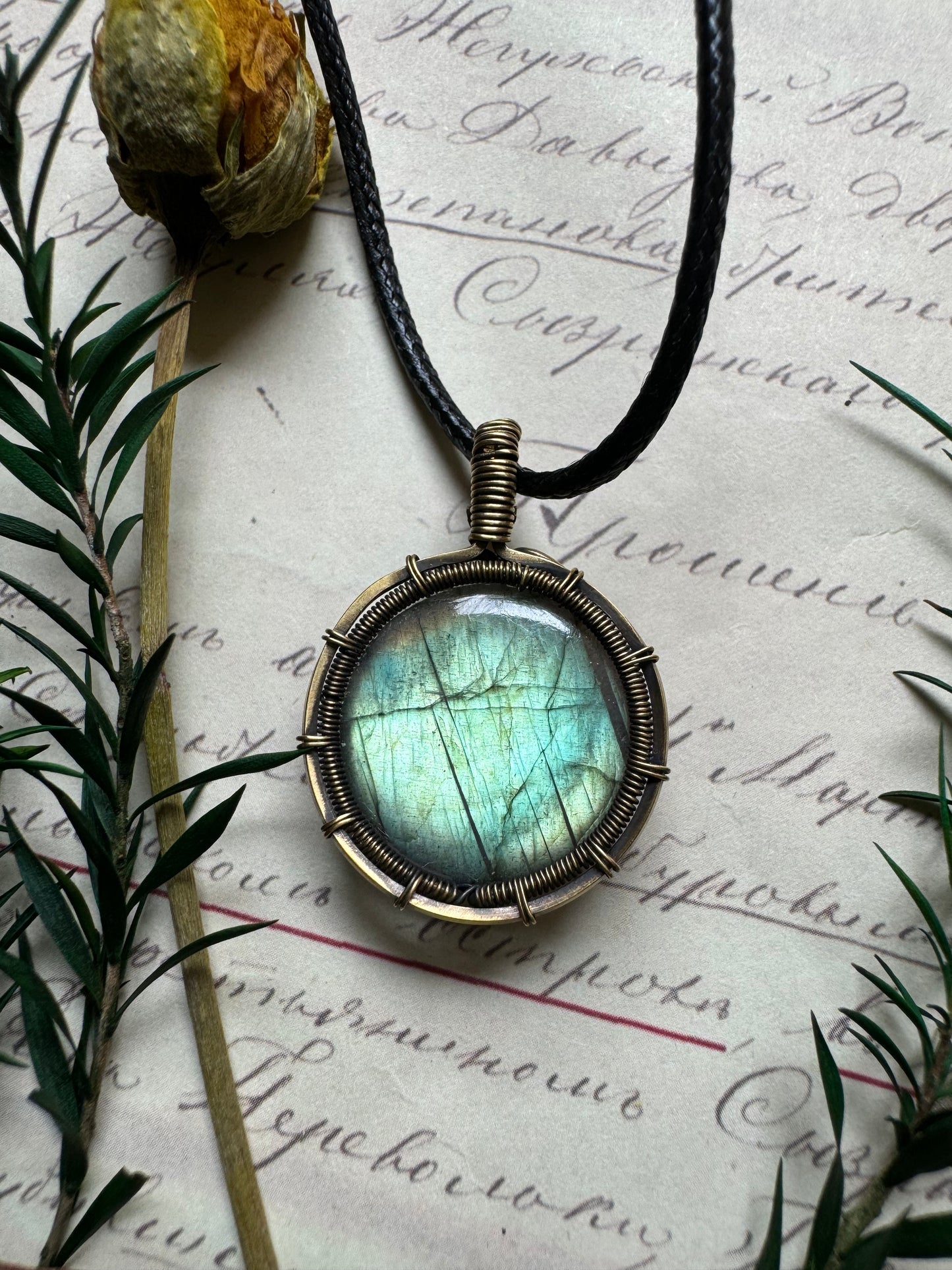 Wire Wrapped Labradorite Pendant