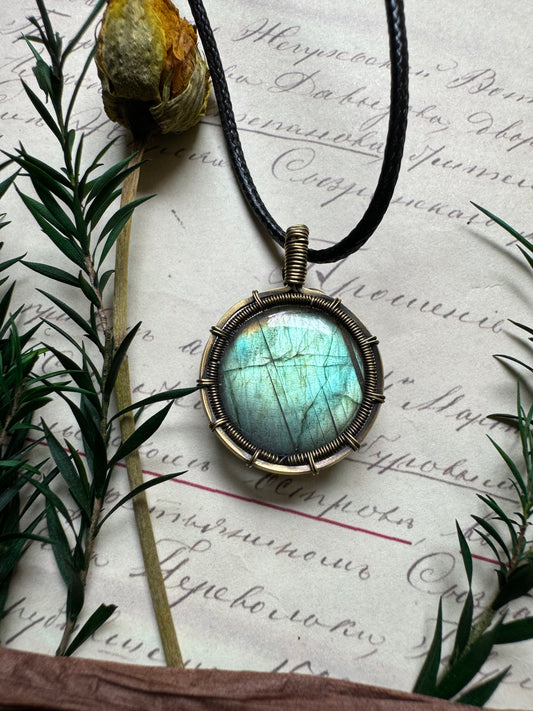 Wire Wrapped Labradorite Pendant