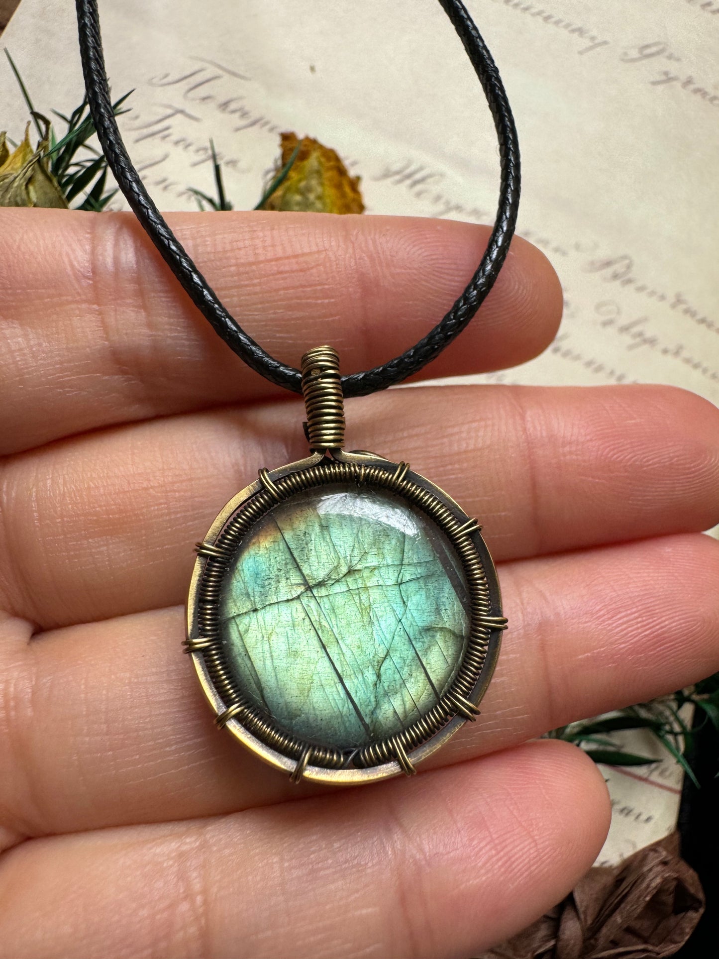 Wire Wrapped Labradorite Pendant