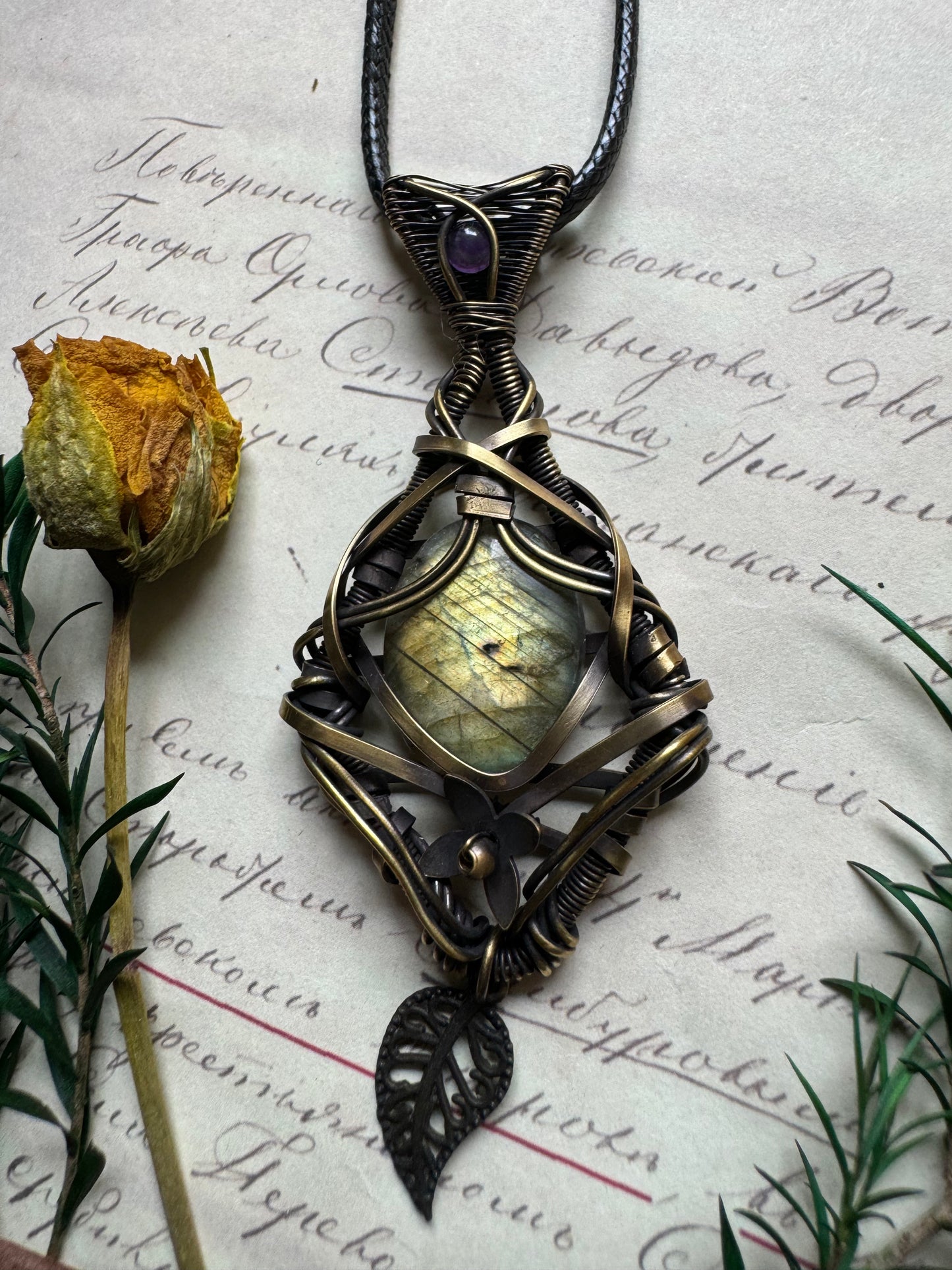 Wire Wrapped Labradorite Pendant