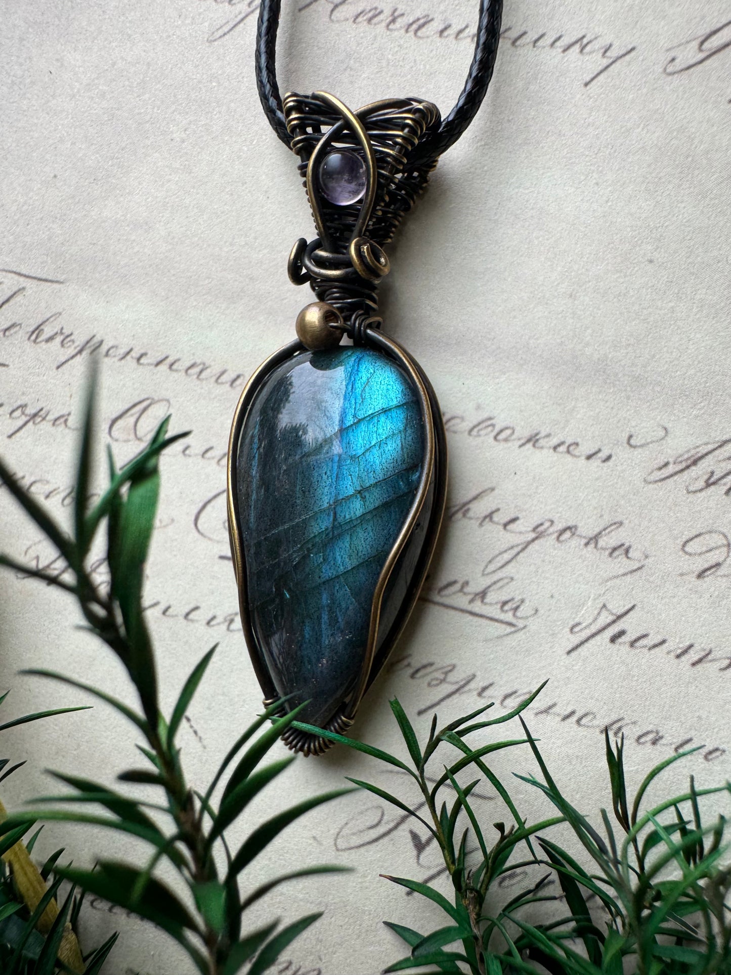 Wire Wrapped Labradorite Pendant